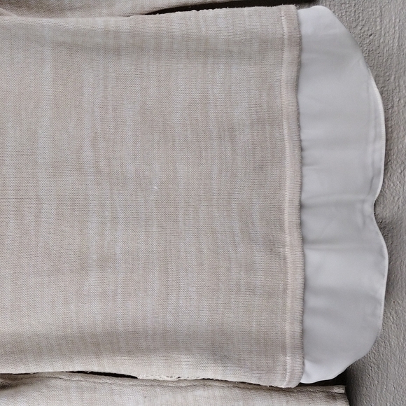 𝅺ab Studio Wheat Scoop Neckline Long Sleeve Layered Shirt Crochet Hem Sweater - Picture 10 of 12